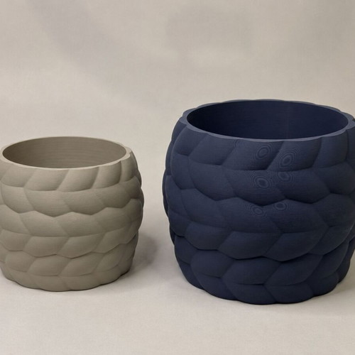 Aura planter set 3D printed, small and large, organic design