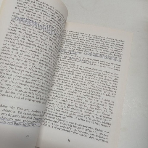 The Dead Sea Scrolls book used with underlines