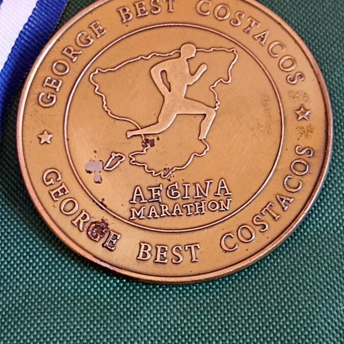 Large 5th Aegina Half Marathon 2013 commemorative medal, like new
