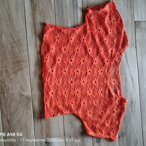 Orange lace blouse