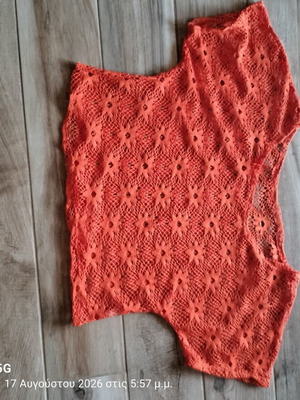 Orange lace blouse