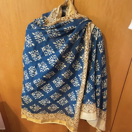 Greek Island Memories Scarf like new, blue with gold details