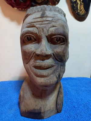 African statue used, handmade wood, ancient art