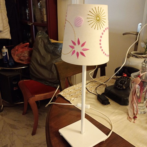 Metal table lamp like new, height 0.46 m