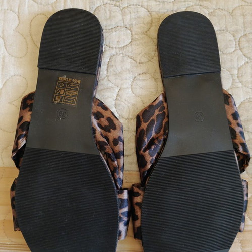 Animal print satin slippers size 38 new