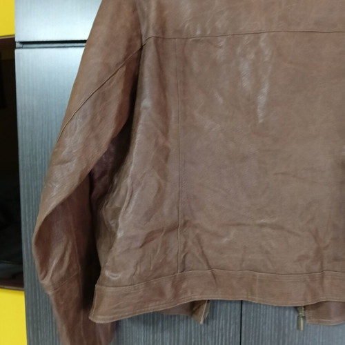 Ruff Hewn Genuine Leather Jacket Size L 44 Like New Brown