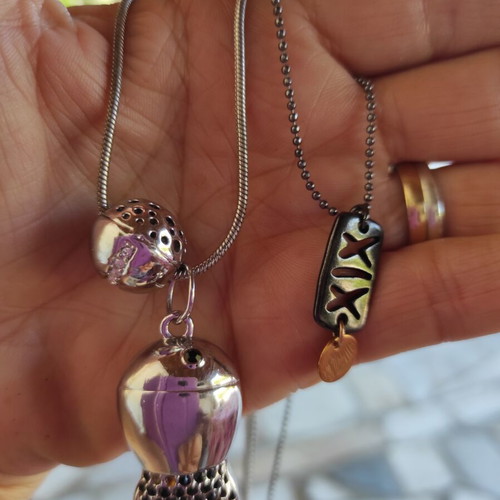 Long necklaces used, set of 2