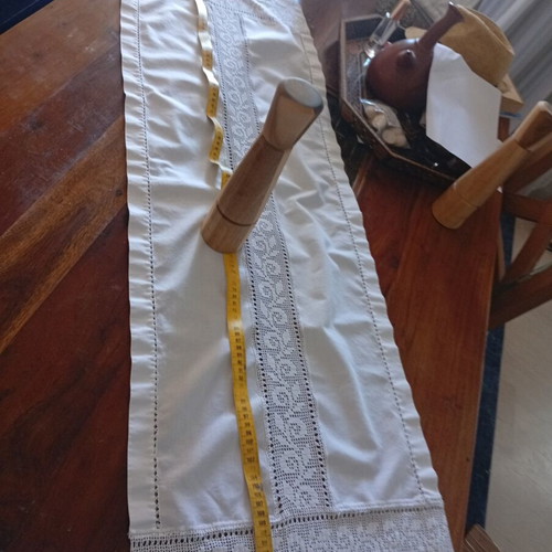Handmade vintage table runner 60 years old, like new (122x40)