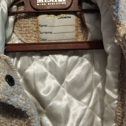 Orchestra girls' coat like new, beige with metallized details