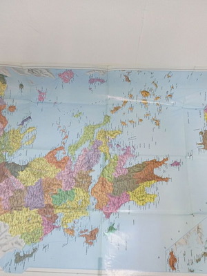 Old 70s maps political Greece and geophysical structure used