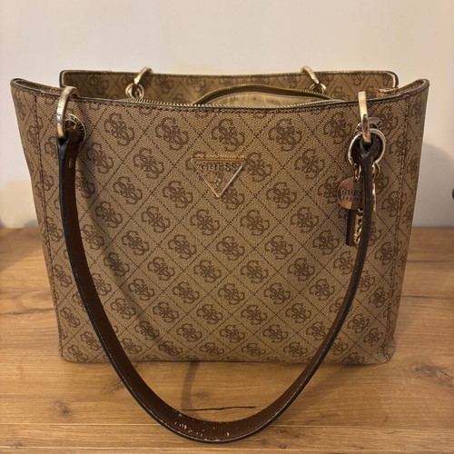 Guess tote bag used, brown and beige, shoulder style