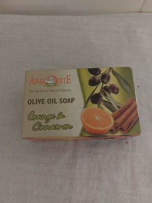 Aphrodite olive oil soap with orange and cinnamon for dry skin 100 gr