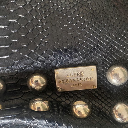Elena Athanasiou leather backpack with gold details, black