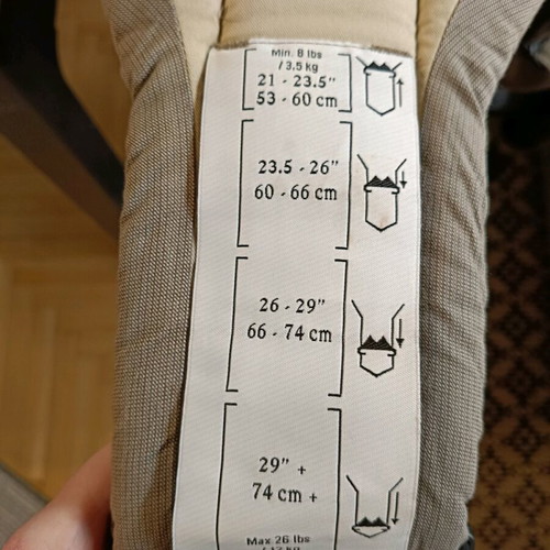Baby Bjorn baby carrier used for babies up to 12 kg