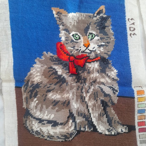 Embroidery ready for framing like new, hand-stitched
