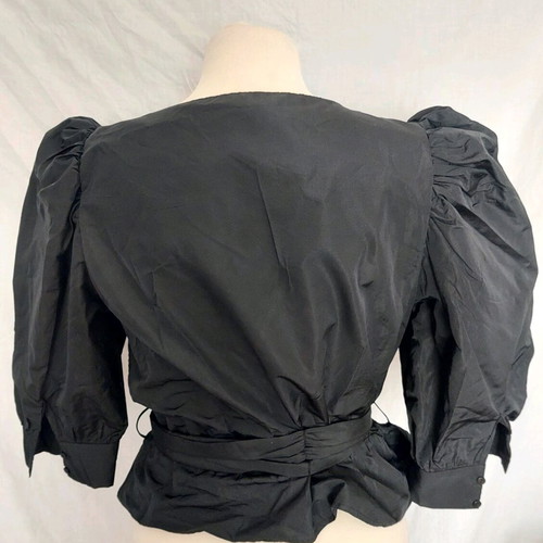 Zara black taffeta blouse used, size M