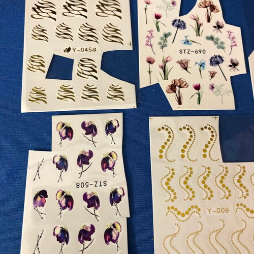 Water Nail Stickers Set of 6 used, full nail