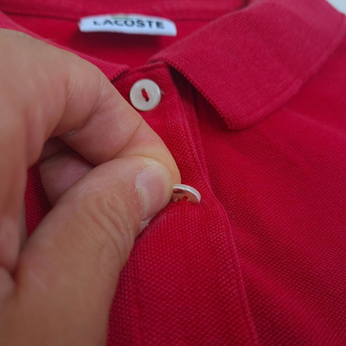 Lacoste women's red polo shirt XL slim fit short sleeve