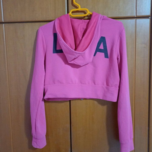 Crop jacket women's fuchsia used with zipper and pockets