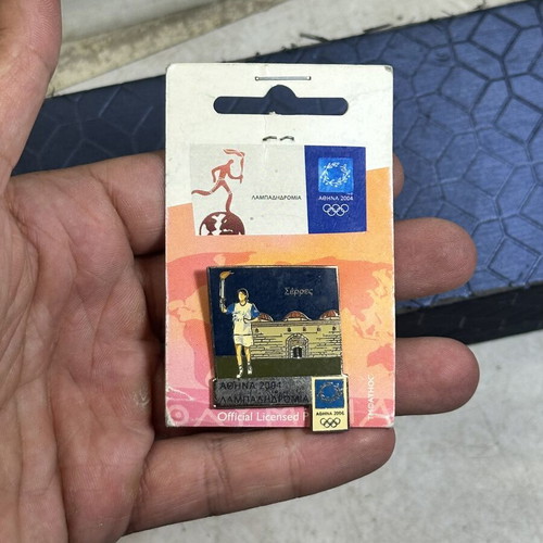 Athens 2004 Olympic Torch Relay Pin used, Serres edition