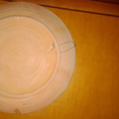Ceramic decorative plate from Corfu used, 10 cm diameter