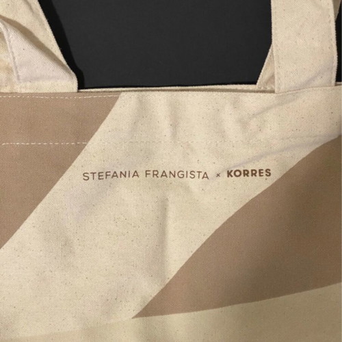 Stefania Frangista x KORRES limited edition beige tote bag