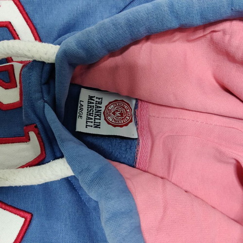 Franklin Marshall hoodie sweatshirt used, size Large, blue