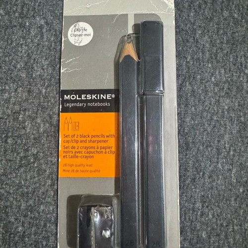 Moleskine 2 flat pencils with cap/clip for agenda and sharpener