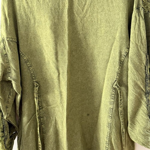 Vintage green patchwork embroidered boho blouse jacket, like new, size 2 XL
