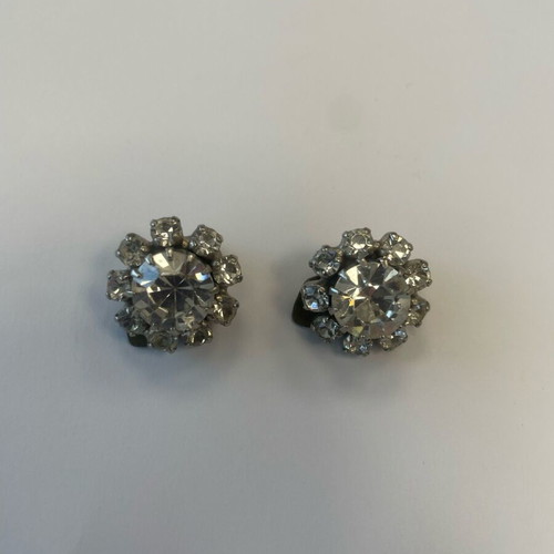 Vintage Rosette Earrings with Swarovski Crystals like new