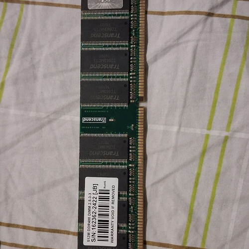 Transcend 512M DDR400 DIMM RAM like new, DDR1