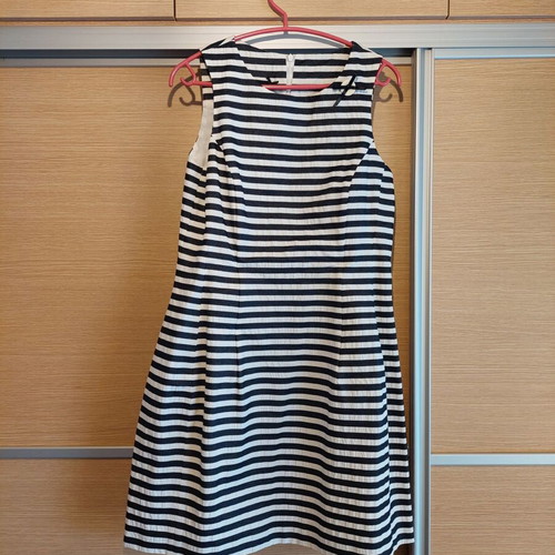 Striped dress used, size 48, black and white, Spell