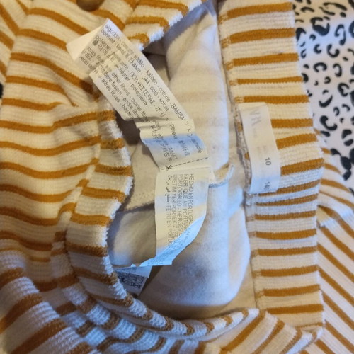 Zara kids set 10 years, striped mustard and ecru blouse and pants
