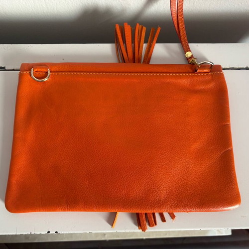 Leather bag orange like new
