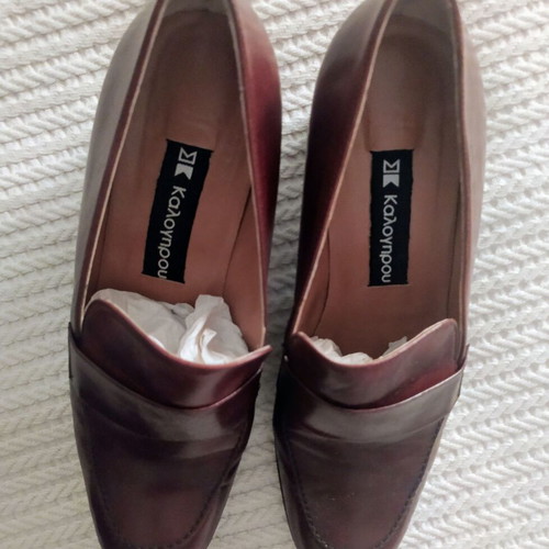 Kalogirou leather women's shoes like new, brown pumps size 37.5