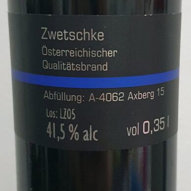 Hillinger Zwetschgen Brand 41.5vol 350ml new, sealed
