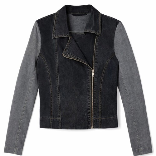 Italian jacket used, stylish design with denim and gray fabric
