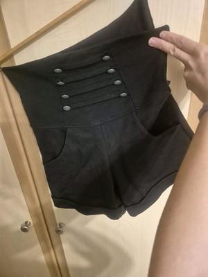 Paranoia High-Waist Black Shorts XS used with broken zipper