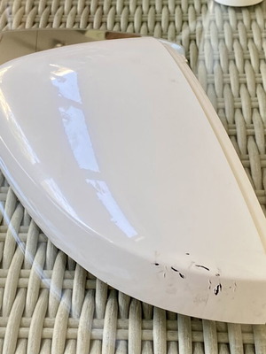 Genuine heated driver side mirror glass and white cover for VW Polo (2009-2017)