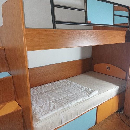 Bunk bed wooden with metal slats like new