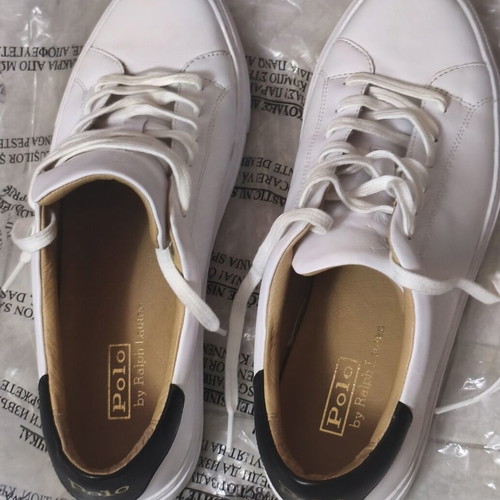 Polo Ralph Lauren Jermain II leather sneakers, white with black detail