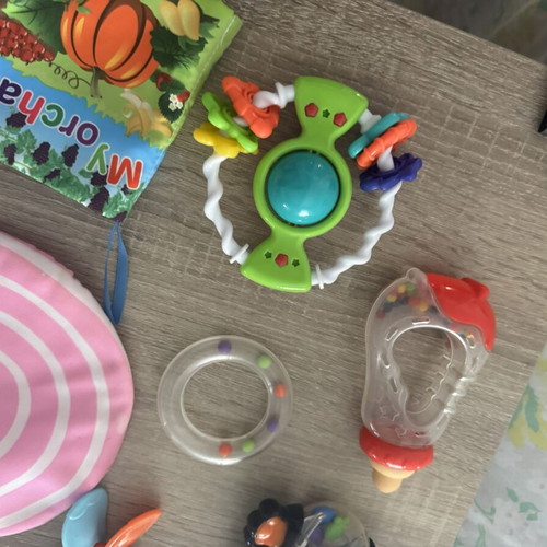 Baby toys set with soft books and rattles