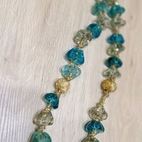 Set of two glass worry beads used