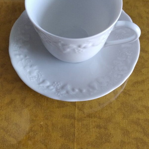 Porcelain coffee cup set new, 6 pieces with saucers