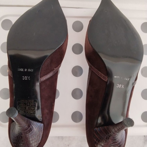 Haralas women's pumps Western Boho size 38.5 suede and leather like new, brown