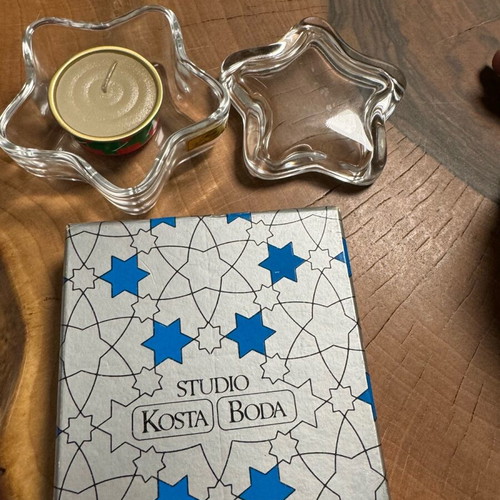 Kosta Boda star-shaped candles like new