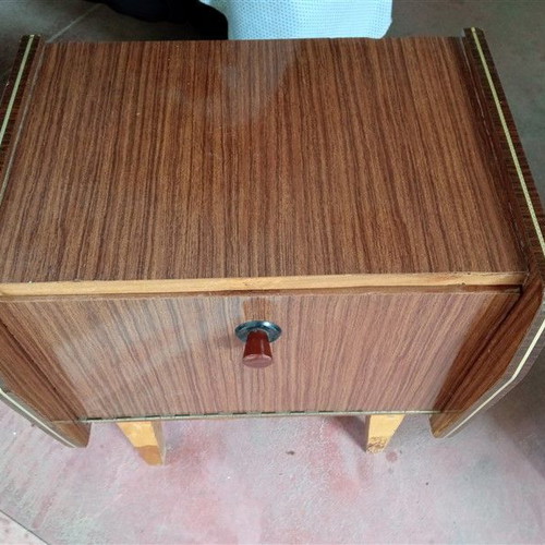 Formica bedside tables used, set of 2 vintage