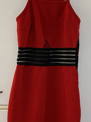 Women's dress used, black and red, size S