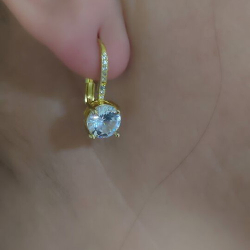 Earrings set like new, 2 pairs gold color with stones