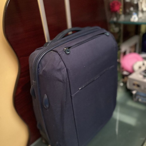 Cabin Suitcase with Wheels like new, dark blue and black